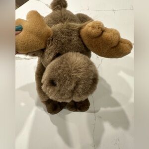 Vintage Aurora Flopsies Mel the Moose 14” Stuffed Animal brown Antlers Plush